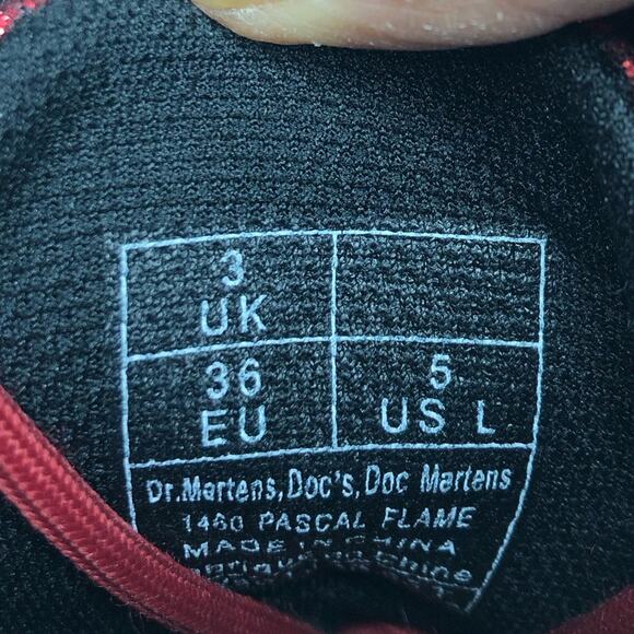 Dr Martens Pascal Flame Red Glitter Ankle Boots Women’s 5 Shoes - Picture 13 of 13